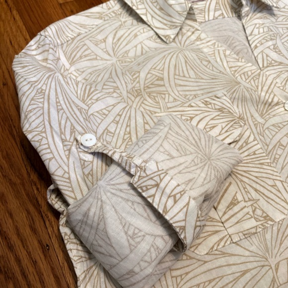 Linen/Cotton Cool V-Neck Button Shirt - Picture 3 of 8